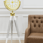 AstroTripod Standing Clock | Gold Frame with Roman Numerals