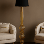 Luna Noir Luxe Floor Lamp | Gold Wire Frame